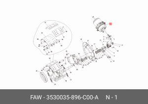 Камера тормоза FAW 3250 (6х6) левая среднего моста OE 3530035896C00A FAW