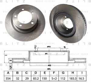 диск тормозной передний!\ Toyota Land Cruiser 200 4.5d/4.6/4.7 08> BS0626 BLITZ