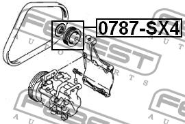 Ролик натяжной 0787-SX4 0787-SX4 FEBEST