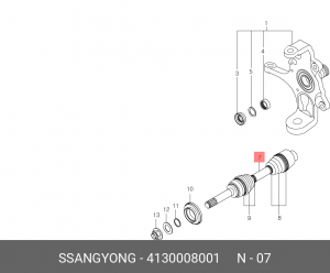 Привод SSANGYONG Rexton (02-) передних колес (TOD) OE 4130008001 SSANG YONG