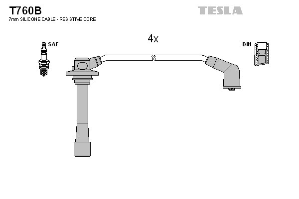 к-кт проводов!\ Mazda 626 1.8/2.0i 91-97 T760B TESLA