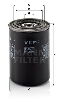 Фильтр масляный W816/80 W 816-80 MANN FILTER