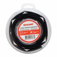 трубка термоусаживаемая! ТУТ нг 6.0/3.0мм, черная, ролик 2.44м\ 290036 REXANT