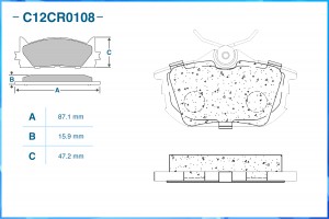 Тормозные колодки задние Low Metallic C12CR0108 C12CR0108 CWORKS
