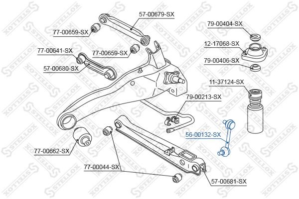 тяга стабилизатора заднего правая!\Mitsubishi Outlander,Peugeot 4007 all 07> 56-00132-SX STELLOX