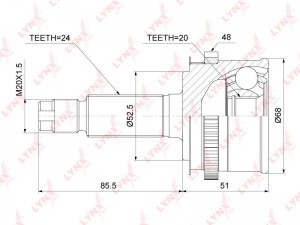 ШРУС наружный подходит для KIA Picanto(BA) 1.0-1.1 04 CO-3798A CO-3798A LYNXAUTO