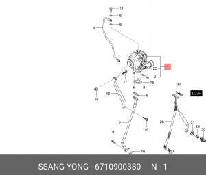 Турбокомпрессор SSANGYONG Actyon (10-) (D20) OE 6710900380 SSANG YONG