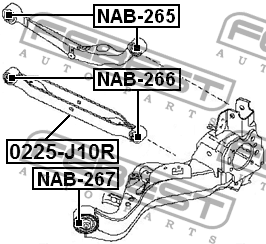 Рычаг подвески 0225-J10R 0225-J10R FEBEST
