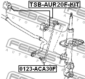 Втулки стабилизатора передняя TOYOTA VERSO 09-, ALPHARD 08- (компл-2шт) TSB-AUR2 TSB-AUR20F-KIT FEBEST