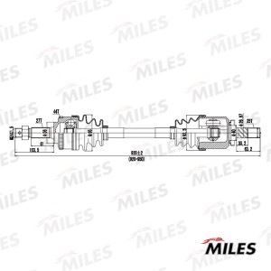 Привод в сборе правый NISSAN PRIMERA P11 1.6 96-02 (ABS) GC02080 GC02080 MILES
