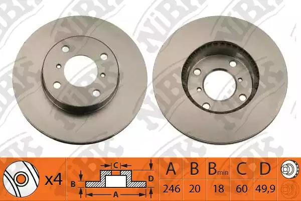 Диск тормозной SUZUKI BALENO 1.8/1.9 96-02/LIANA 1.3-1.6 01- передний RN1205 RN1205 NIBK