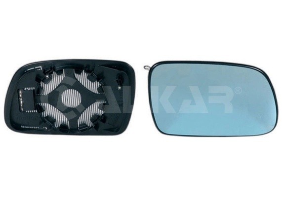 PEUGEOT 407 (2004>) Right, glass+holder, convex, blue glass, heated, 6432365 ALKAR