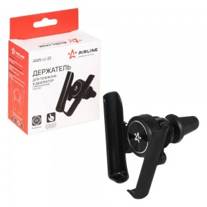 Держатель телефона на дефлектор черный AIRLINE AMS-U-25 AIRLINE
