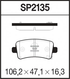 Колодки тормозные OPEL INSIGNIA 08-/SAAB 9-5 10- задние SP2135 SP2135 SANGSIN