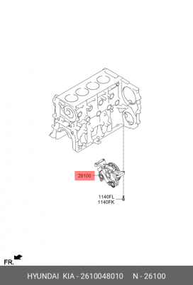 Насос масляный HYUNDAI HD65,78,БОГДАН дв.D4GA OE 2610048010 HYUNDAI KIA