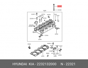 Болт HYUNDAI H-100 головки блока OE 2232132000 HYUNDAI KIA