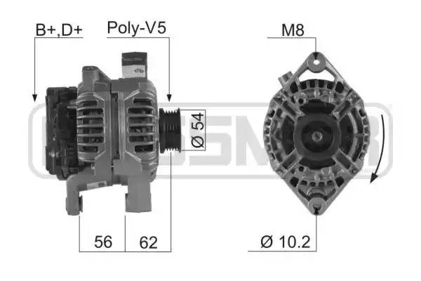 Генератор OPEL ASTRA G/ZAFIRA A 100A 210227 210227 ERA