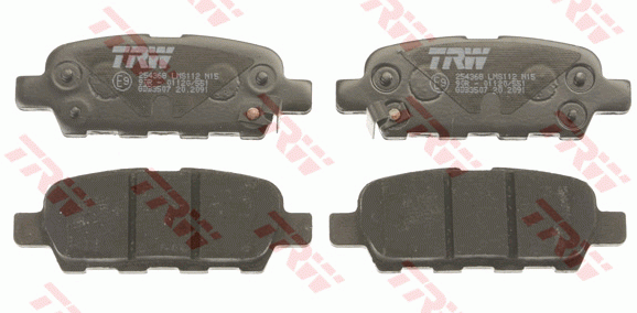 Колодки тормозные NISSAN Teana (J31) задние (4шт.) TRW GDB3507 TRW
