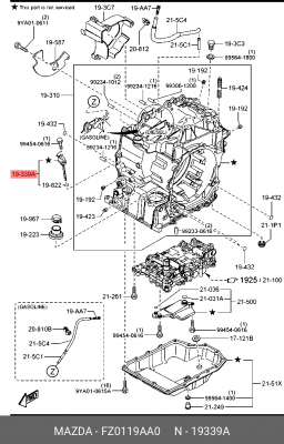 Щуп уровня масла MAZDA CX-5 (12-) АКПП OE FZ01-19-AA0 MAZDA