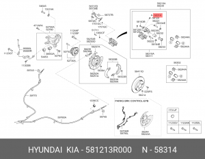 КОЛПАЧОК ШТУЦЕРА ТОРМОЗНОГО СУППОРТА 581213R000 581213R000 HYUNDAI KIA