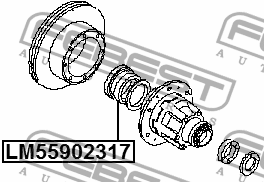 ПОДШИПНИК РОЛИКОВЫЙ 55X90X23X17 подходит для NISSAN CABSTAR F24M 2006.09- [EL] L LM-55902317 FEBEST