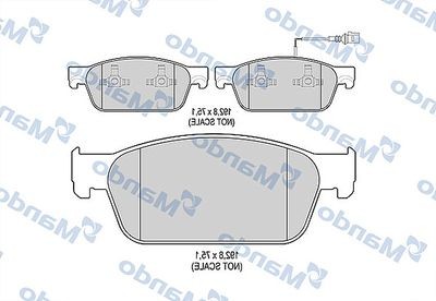 Колодки тормозные VW T5 (03-),Multivan (03-) передние (4шт.) MANDO MBF015041 MANDO