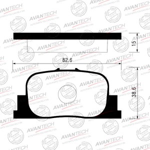 Колодки тормозные дисковые Avantech задние (противоскрипная пластина в компл.) AV822 AVANTECH