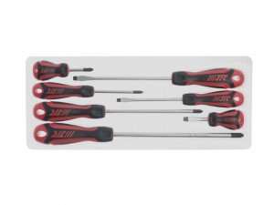 Набор отверток усиленных SL5.5x100 SL6.5x38 SL6.5x150 PH1x75 PH2x38,150 PH3x200  JTC-7643 JTC TOOLS
