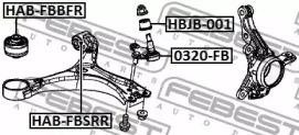 Сайлентблок рычага задний HONDA CIVIC FB 4D 2012-2015 HAB-FBSRR HAB-FBSRR FEBEST