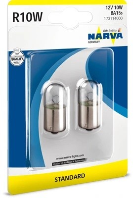 Лампа 12V R10W BA15s блистер (2шт.) NARVA 173114000 NARVA