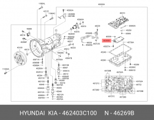 Фильтр масляный АКПП HYUNDAI Genesis (09-) OE 462403C100 HYUNDAI KIA