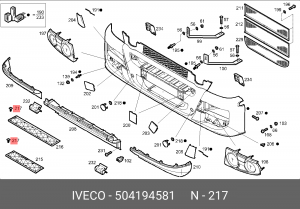пистон бампера!\Iveco Tector/Stralis 504194581 IVECO