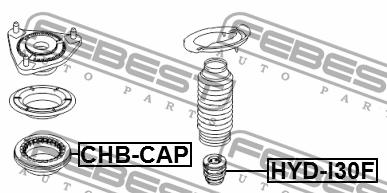 ОТБОЙНИК ПЕРЕДНЕГО АМОРТИЗАТОРА подходит для HYUNDAI I30 2012-2017 HYD-I30F HYD-I30F FEBEST