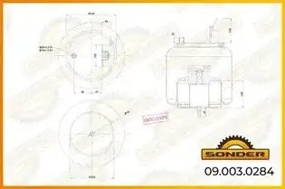 Пневморессора Premium со стаканом (металл) кронштейн +штуц. / 1 шп Volvo FH/FM — 090030284 SONDER