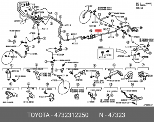 трубка тормозная! задняя правая\ Toyota Corolla AE100/AE100G 47323-12250 TOYOTA