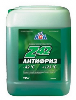 Антифриз зеленый -42C 10кг Antifreeze Z42 AGA AGA050Z AGA