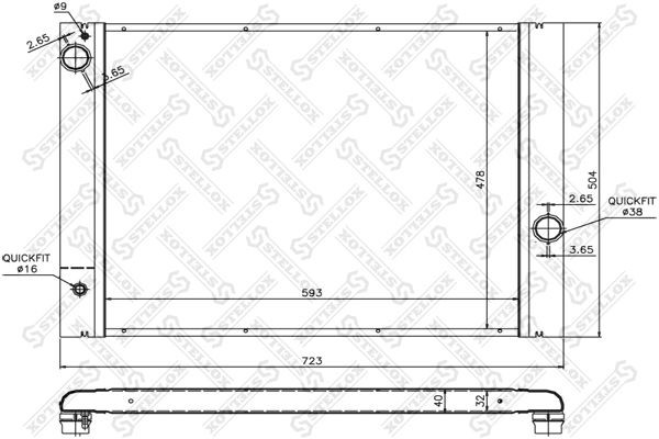 Радиатор сист.охлаждения  1025336SX 10-25336-SX STELLOX