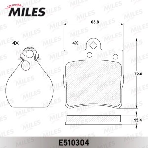 СНЯТ С ПР-ВА Колодки тормозные задние (Смесь CERAMIC серия PRO) MERCEDES-BENZ W2 E510304 MILES