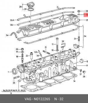 Шайба VW Golf,Jetta,Passat,Touareg AUDI A4,A6,A8 пружинная OE N 012 226 5 VAG