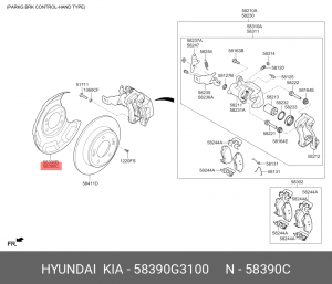 ТОРМОЗНОЙ ЩИТ 58390-G3100 58390G3100 HYUNDAI KIA