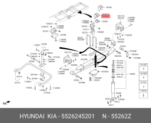 Кронштейн HYUNDAI HD65,72,78 буфера рессоры задней OE 5526245201 HYUNDAI KIA