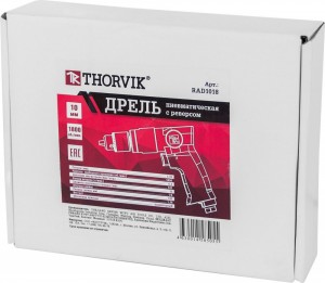 дрель пневматическая! с реверсом 1800 об/мин., патрон 1-10 мм\ RAD1018 THORVIK