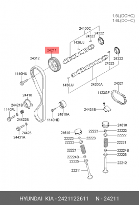 Шестерня распредвала 2421122611 HYUNDAI KIA
