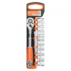 Набор головок 1/2" (12 предметов) "AIRLINE" (6 граней, с трещоткой 72Т, 10-24 мм ATAO082 AIRLINE