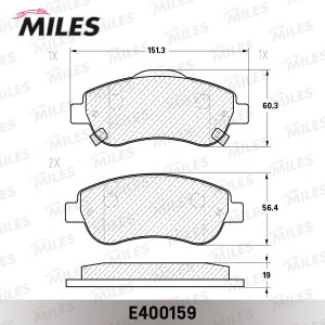 Колодки тормозные передние (Смесь Low-Metallic) HONDA CR-V III 07- (TRW GDB3445) E400159 MILES