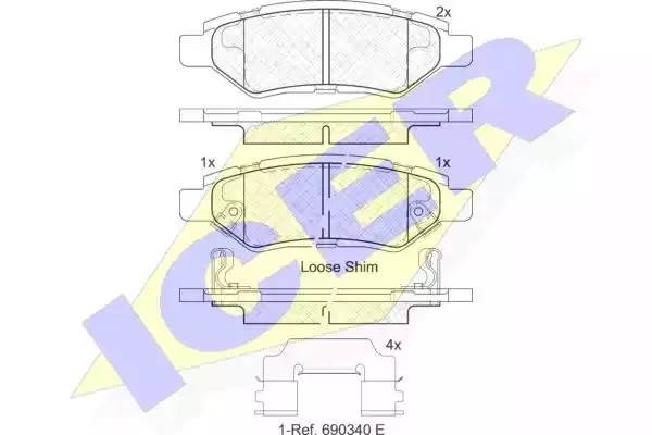 182142 колодки дисковые задние!\ Cadillac CTS II 2.8/3.6 08-11 182142 ICER