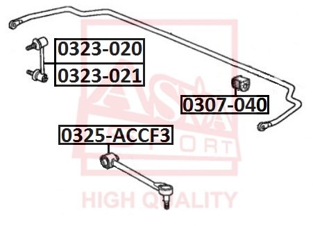 ВТУЛКА ЗАДНЕГО СТАБИЛИЗАТОРА D14 HONDA 307040 0307-040 ASVA