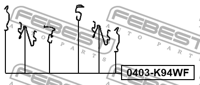 Комплект монтажный для дисковых колодок MITSUBISHI PAJERO SPORT 2008- 0403-K94WF 0403-K94WF FEBEST