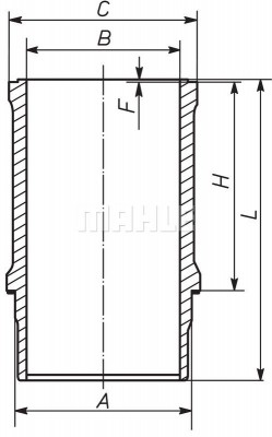 Гильза цилиндра с уплотнениями STD d124 RVI Magnum дв.MIDR062465 209 WN 22 01 MAHLE KNECHT