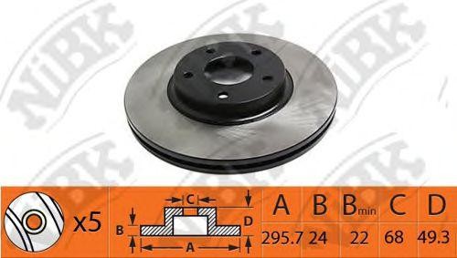 Диск тормозной NISSAN Teana (J31) передний (1шт.) NIBK RN1417 NIBK